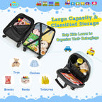 Kids' 2-Piece Helicopter Hard Shell Luggage Set with 360° Wheels – Suitcase and Backpack
