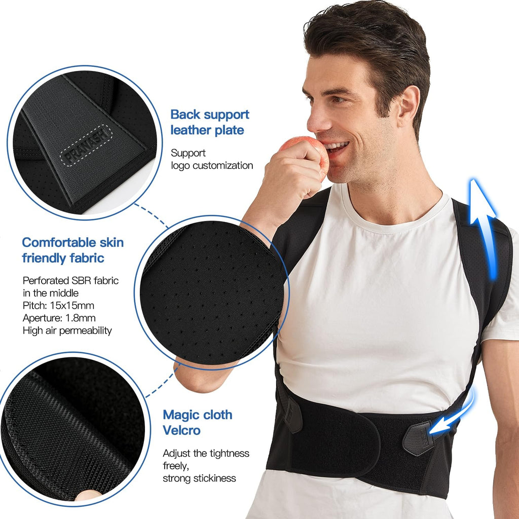 Back Brace Posture Corrector Lumbar Support Breathable Adjustable Velcro Closure Shoulder - Image 2