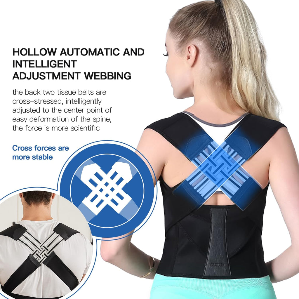 Back Brace Posture Corrector Lumbar Support Breathable Adjustable Velcro Closure Shoulder - Image 3