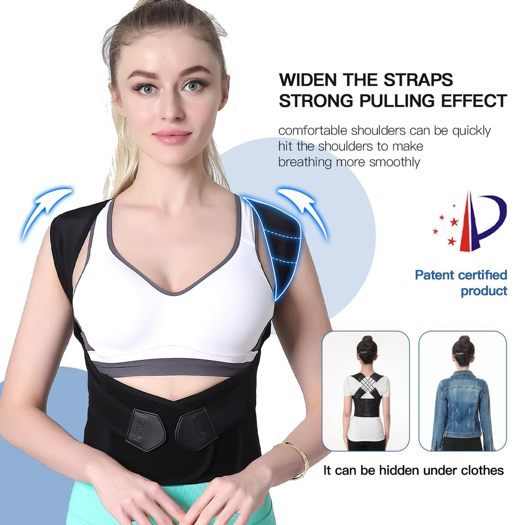 Back Brace Posture Corrector Lumbar Support Breathable Adjustable Velcro Closure Shoulder - Image 4