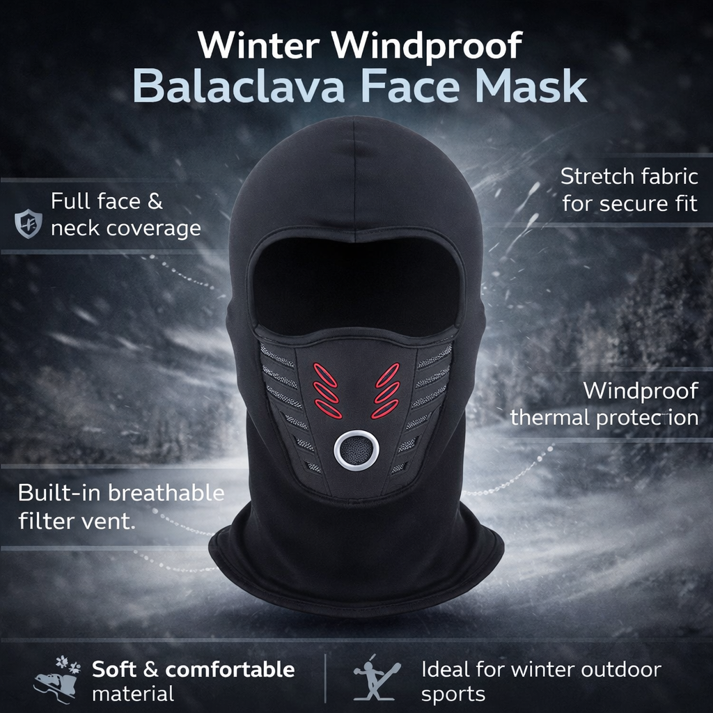 Balaclava Face Mask Windproof Fleece with Ventilation for Winter Cold Weather - Image 11