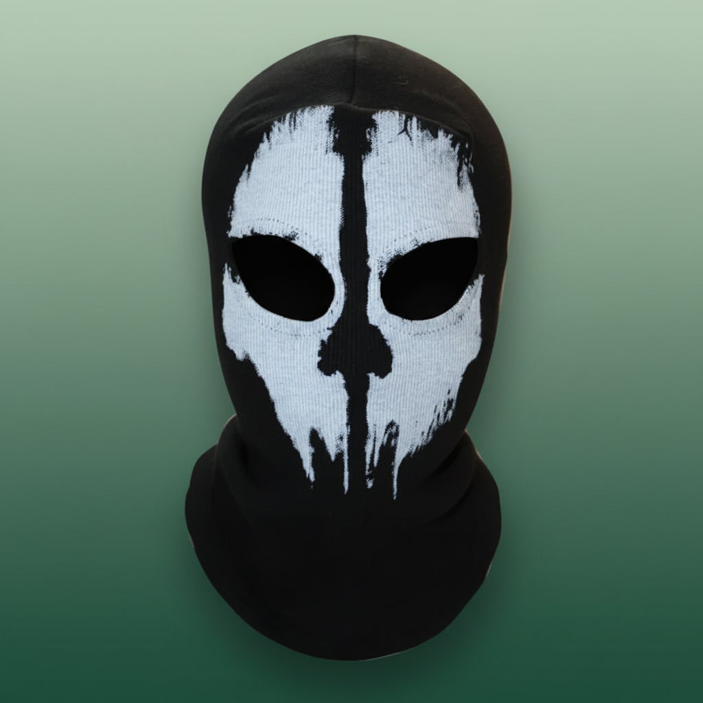 Balaclava Mask Full Face Knit with Skull Print and Distressed Design for Cold Weather - Image 2
