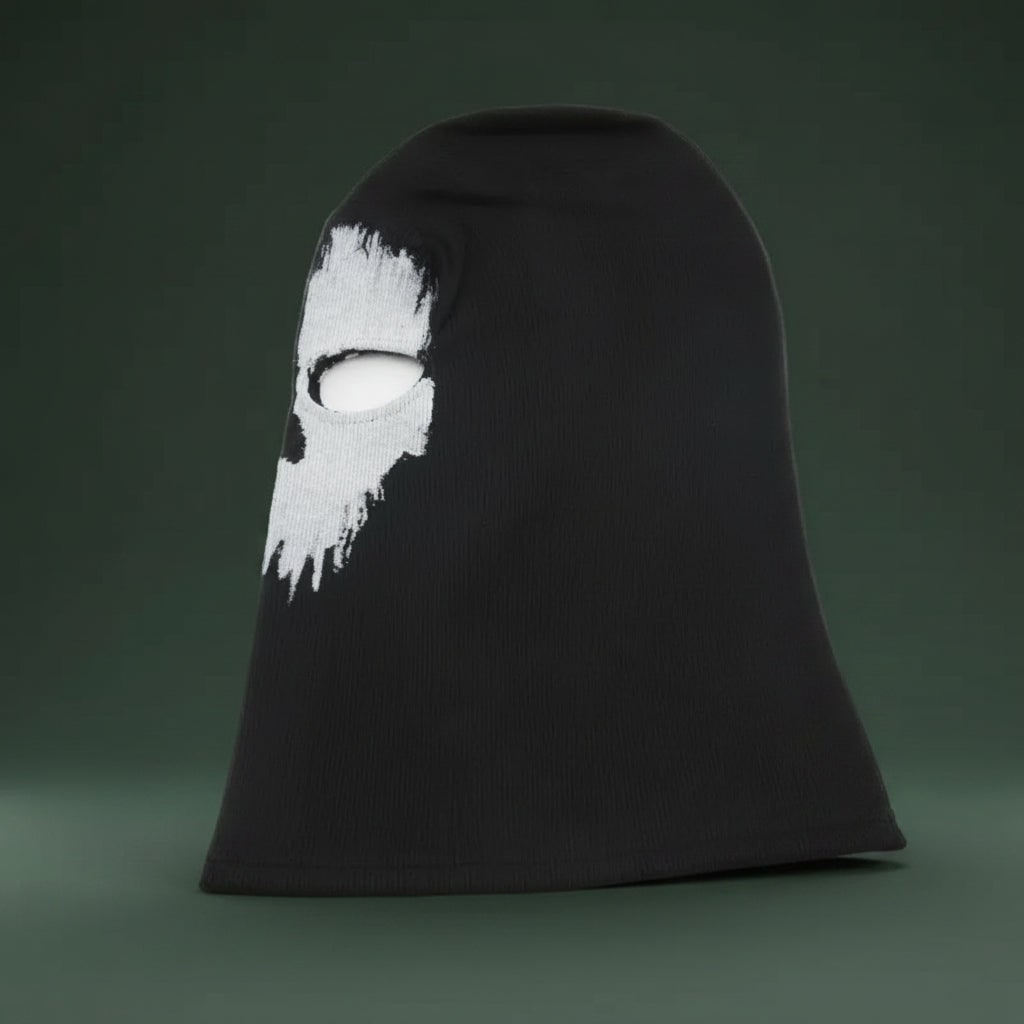 Balaclava Mask Full Face Knit with Skull Print and Distressed Design for Cold Weather - Image 5
