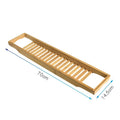 Bamboo Bathtub Tray with Bath Caddy and Slatted Water-Draining Design for Bathroom Storage - Image 3