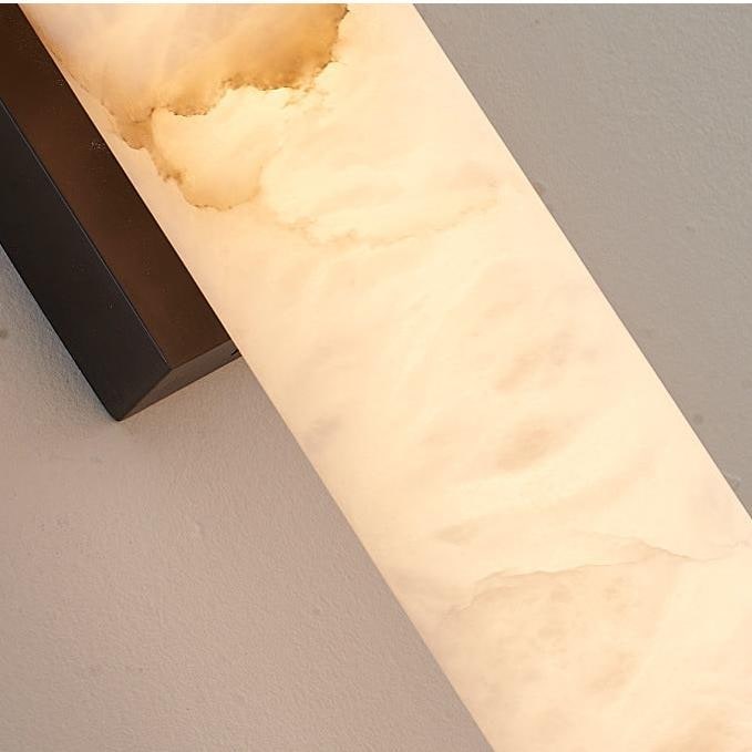 Battery Powered Wall Sconce Lighting with Marbled Cylinder Shade Candle - Image 11