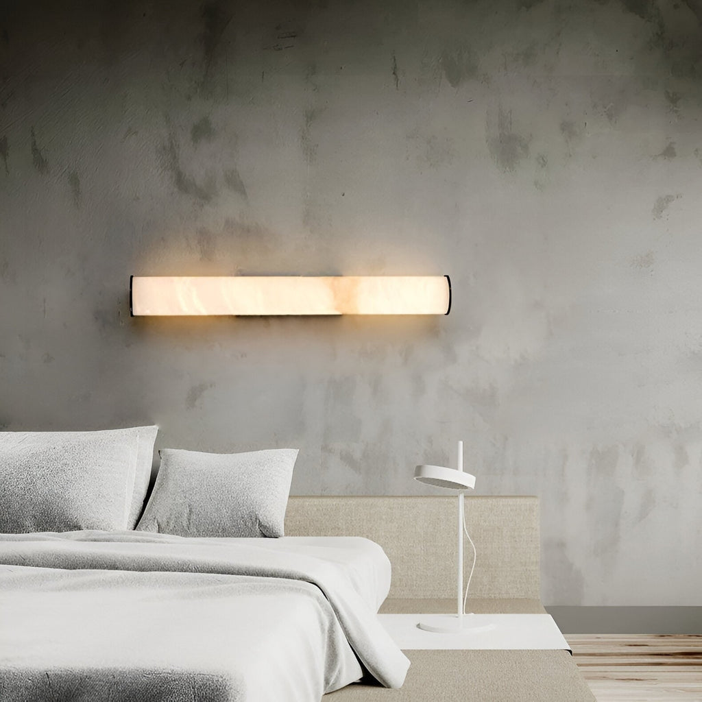 Battery Powered Wall Sconce Lighting with Marbled Cylinder Shade Candle - Image 13
