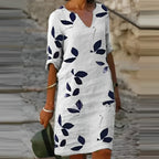 Mavis | Women's Vintage Mini Summer Dress with Short Sleeves and V-Neck