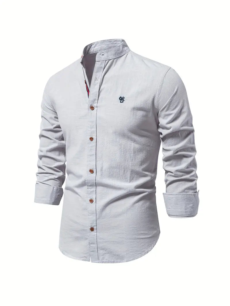 Men’s Button-Up Linen-Style Shirt for Summer Wear – Lightweight Casual Shirt for Holidays, Work and Everyday Outfits