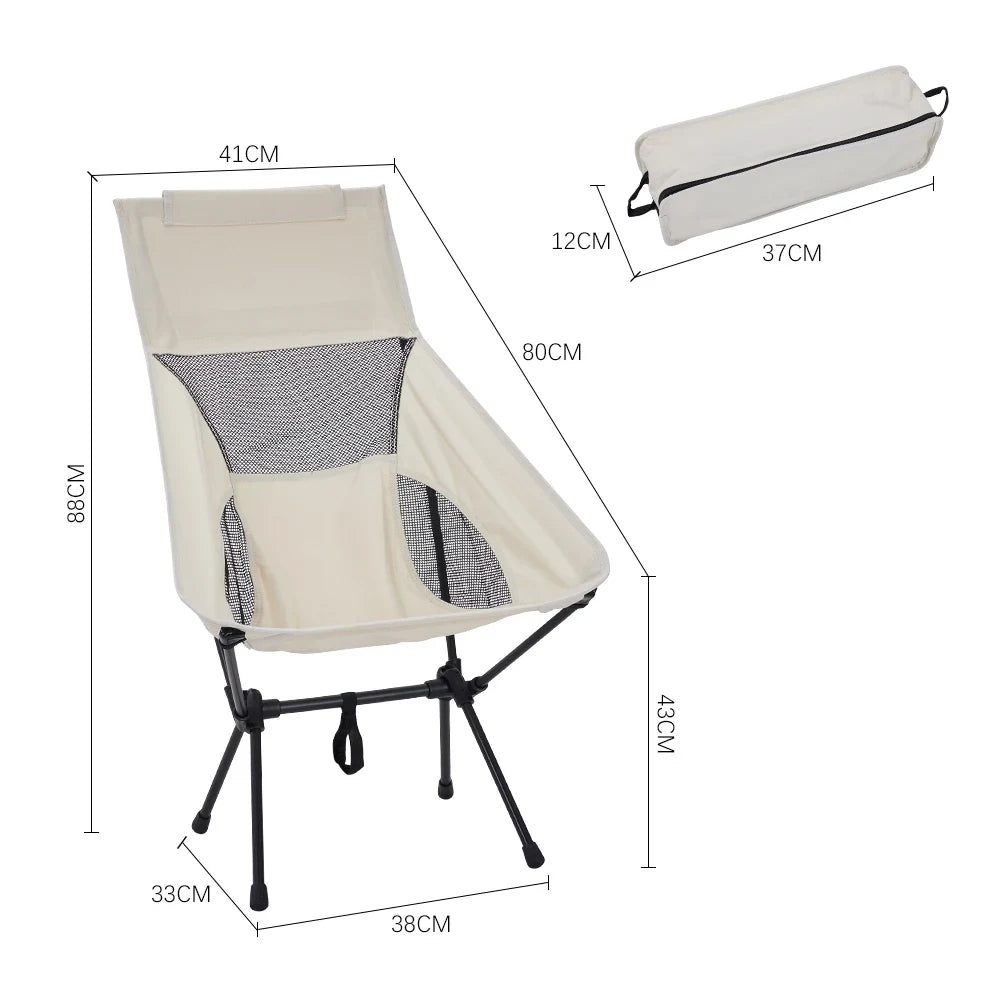 Beach Chair Collapsible Outdoor Chair Lightweight Portable Backrest - Image 7