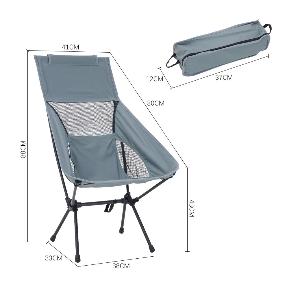 Beach Chair Collapsible Outdoor Chair Lightweight Portable Backrest - Image 8
