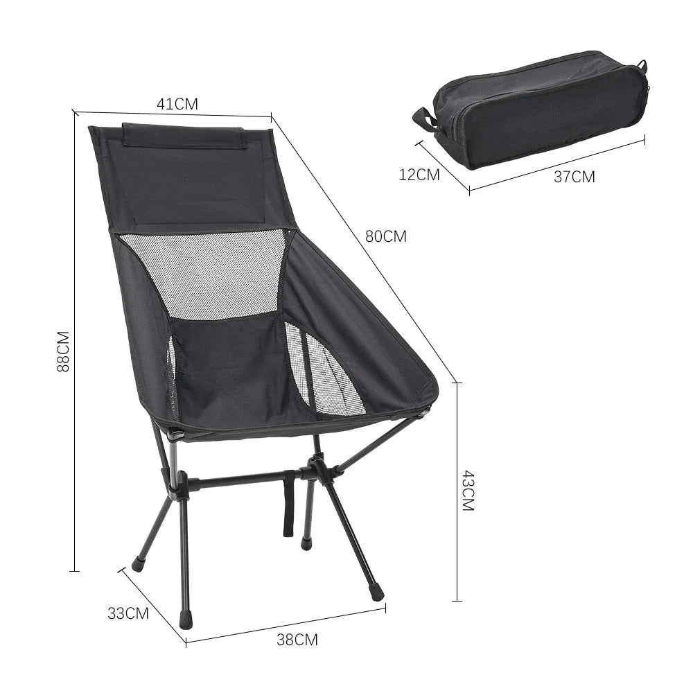 Beach Chair Collapsible Outdoor Chair Lightweight Portable Backrest - Image 9