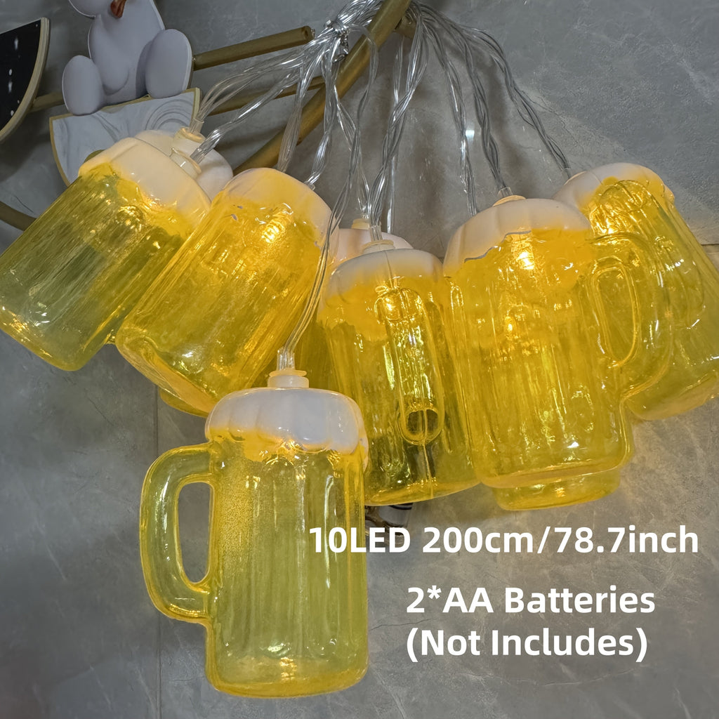 Beer Mug String Lights Battery Operated LED for Parties and Outdoor Décor - Image 6