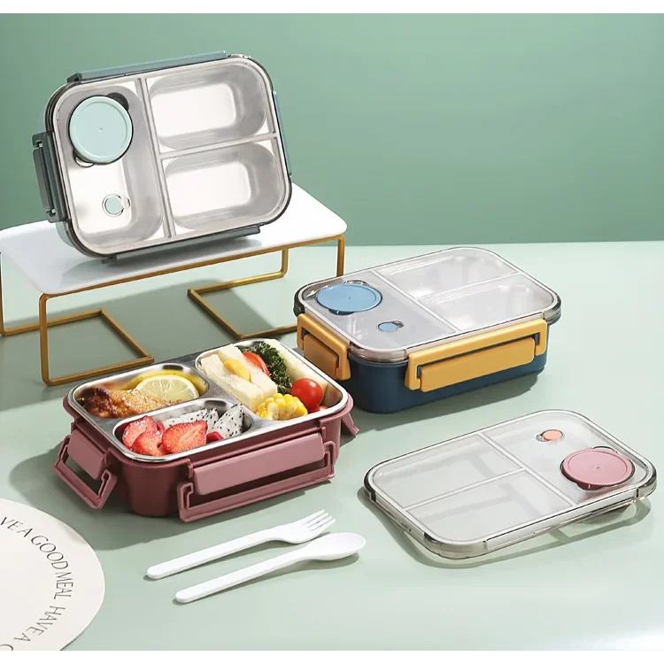 Bento Lunch Box with Stainless Steel Compartments and Leak-Proof Seal - Image 11