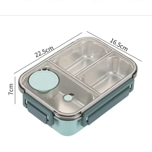 Bento Lunch Box with Stainless Steel Compartments and Leak-Proof Seal - Image 7