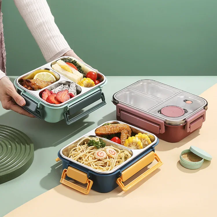 Bento Lunch Box with Stainless Steel Compartments and Leak-Proof Seal - Image 8