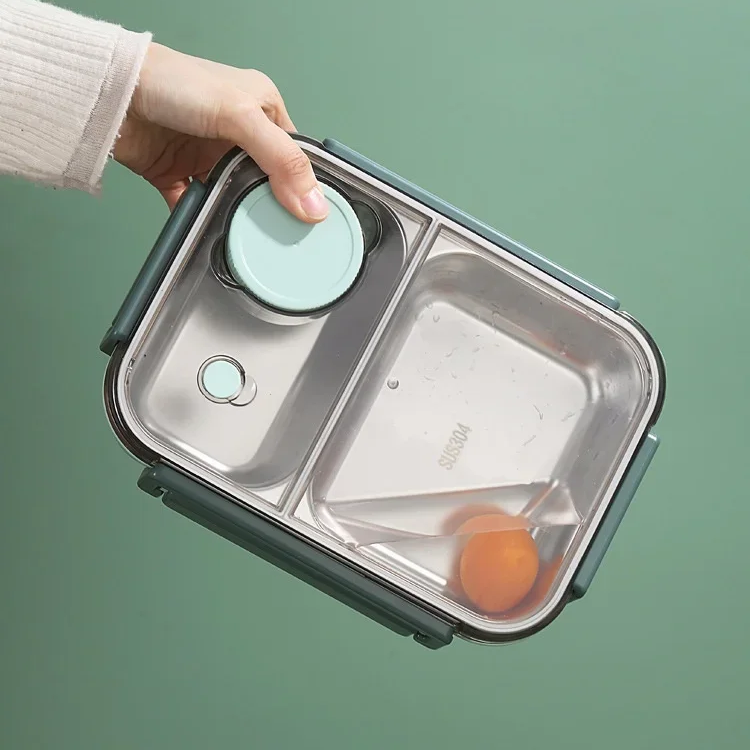 Bento Lunch Box with Stainless Steel Compartments and Leak-Proof Seal - Image 9