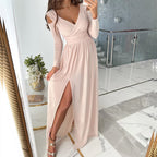 Elegant Long Split Evening Dress for Women – Figure-Hugging, Timeless & Confident