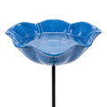 Bird Bath Stake with Flower-Shaped Bowl and Double Pronged Ground - Image 3