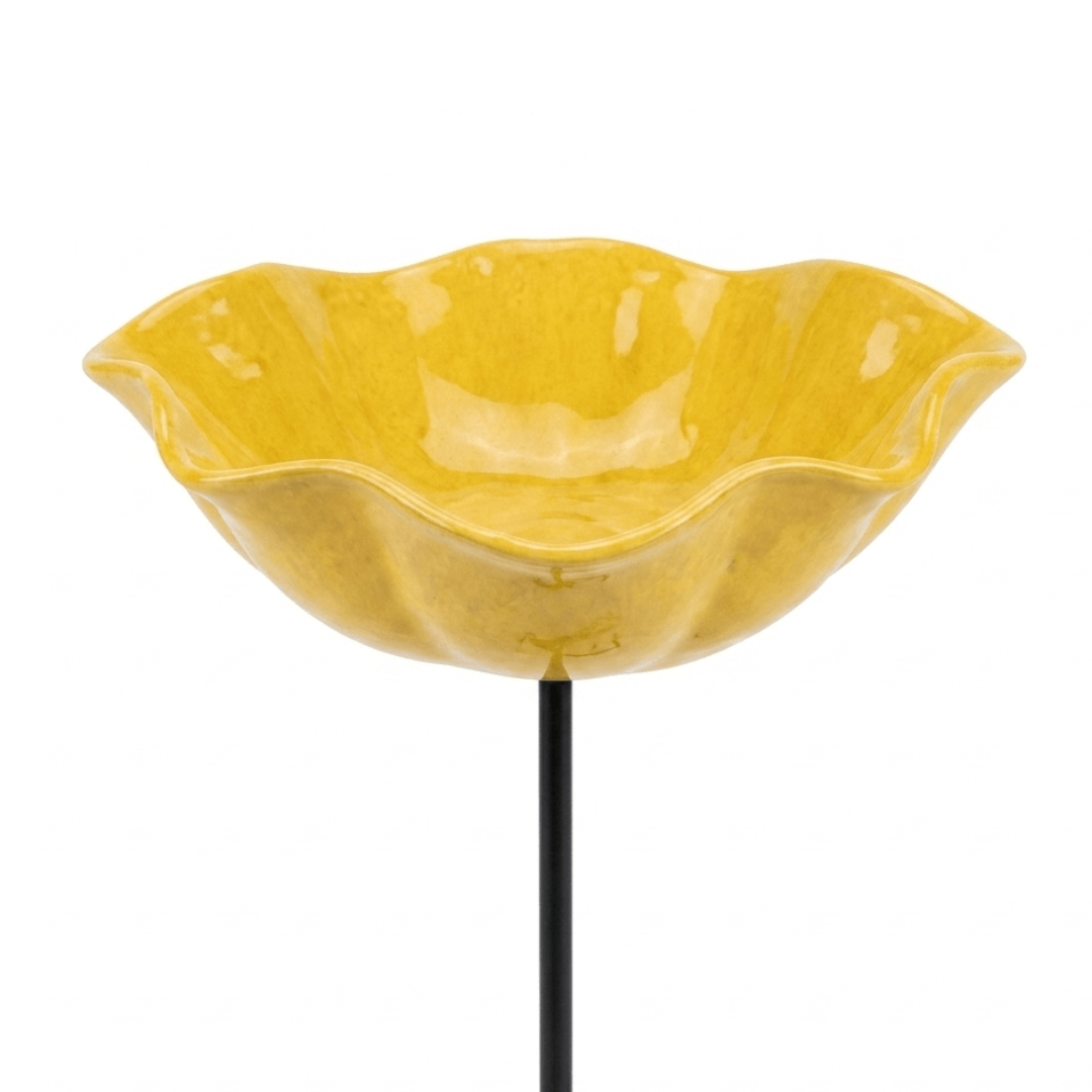 Bird Bath Stake with Flower-Shaped Bowl and Double Pronged Ground - Image 6