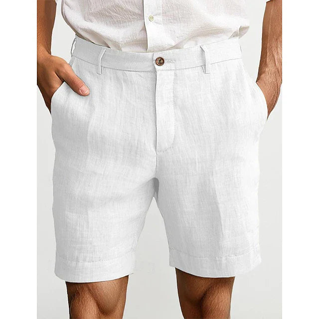 Men’s Linen-Style Summer Shorts for Casual Wear – Lightweight Holiday Shorts for Travel and Everyday Outfits