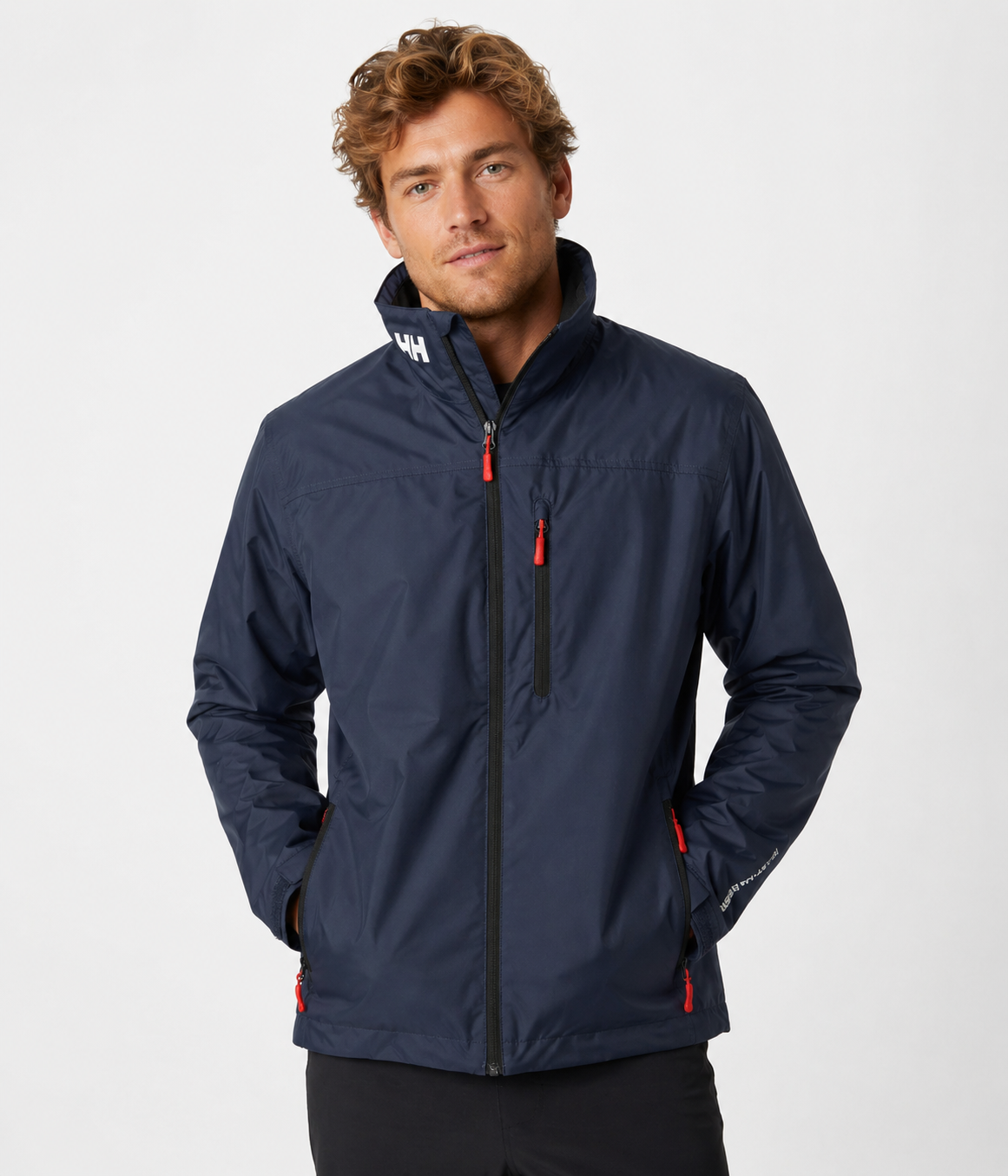 Men's Zip-Up Jacket with Water-Resistant Design and Collar