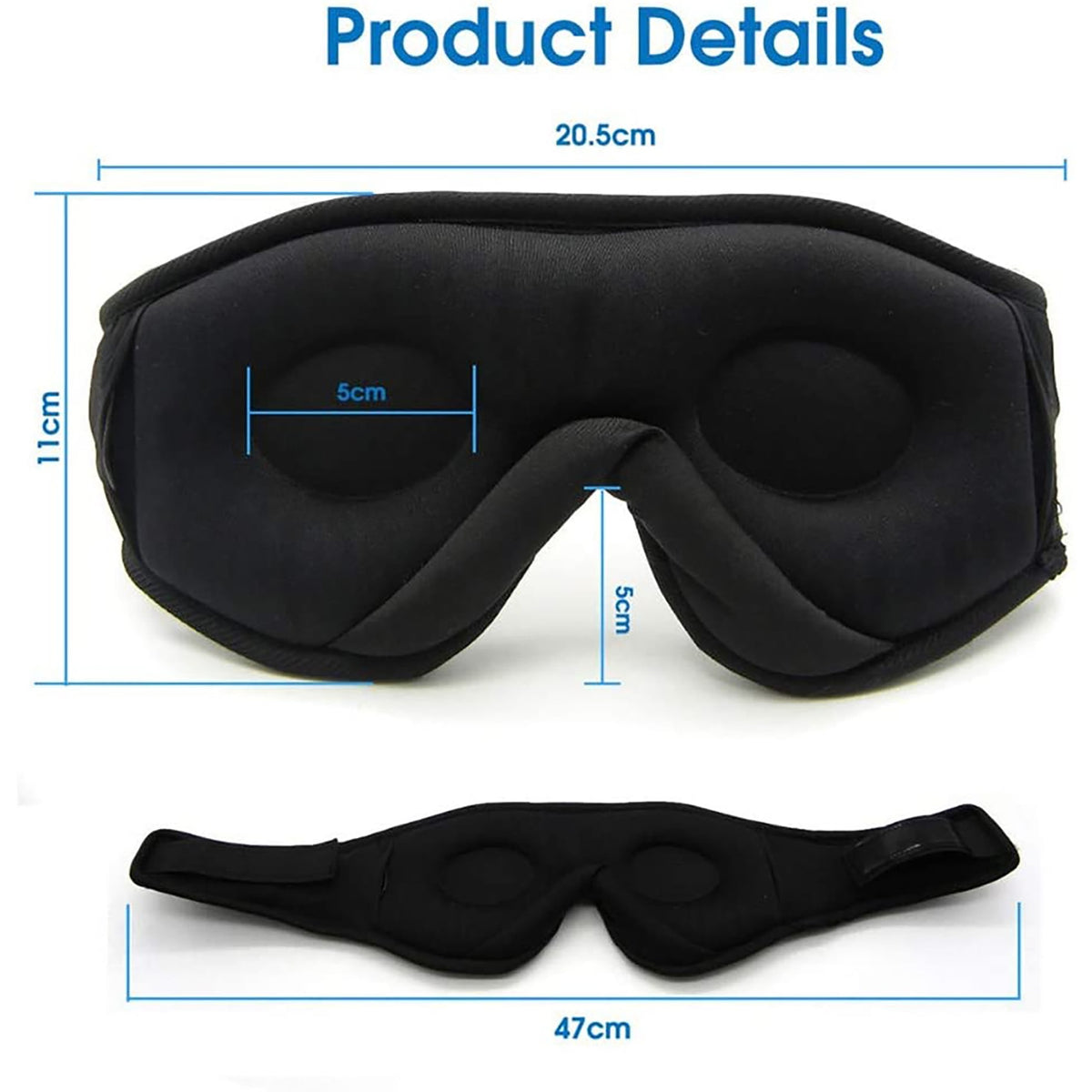 Bluetooth Sleep Mask with 100% Blackout Eye Cups Memory Foam and Built-In Speakers Silk - Image 3