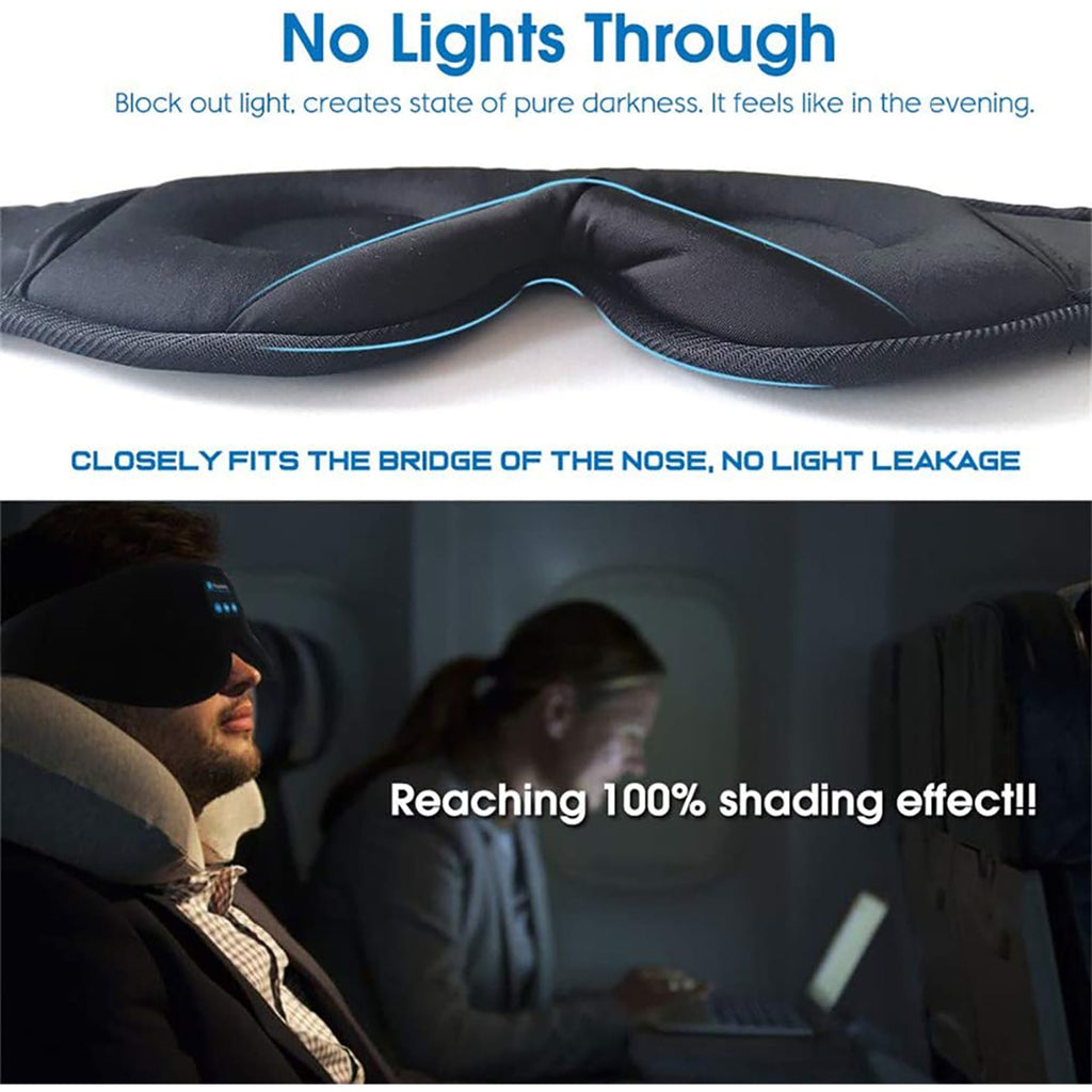 Bluetooth Sleep Mask with 100% Blackout Eye Cups Memory Foam and Built-In Speakers Silk - Image 6