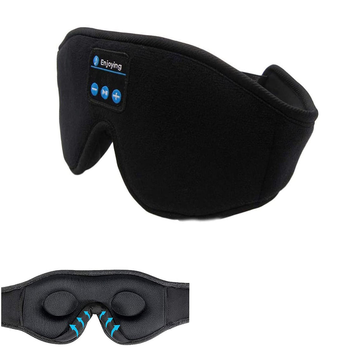 Bluetooth Sleep Mask with 100% Blackout Eye Cups Memory Foam and Built-In Speakers Silk - Image 7