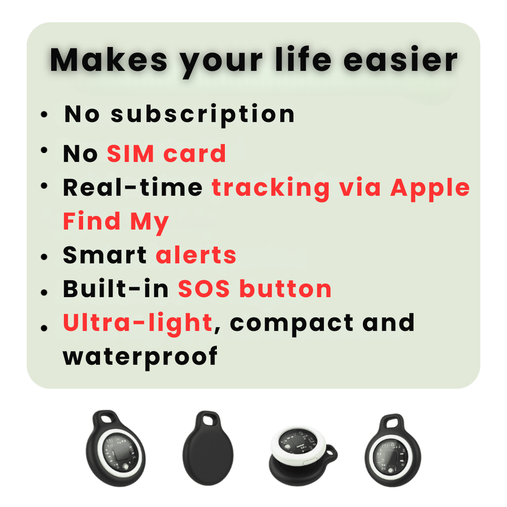 Bluetooth Tracker Tag Waterproof GPS Seniors Portable Silicone Circular Find My Compatible - Image 5