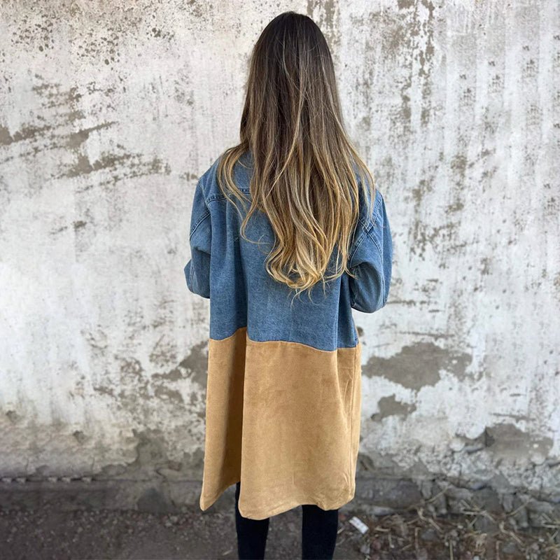 Bonfilia Denim Stitch Trench Coat - Distinctive Style and Lasting Durability