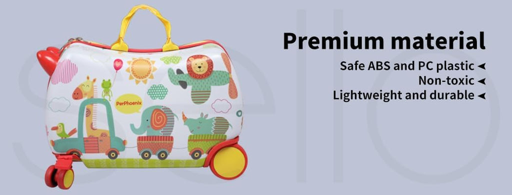Ride-On Kids Suitcase with 360° Spinner Wheels – Rolling and Riding Travel Luggage for Children and Family Trips