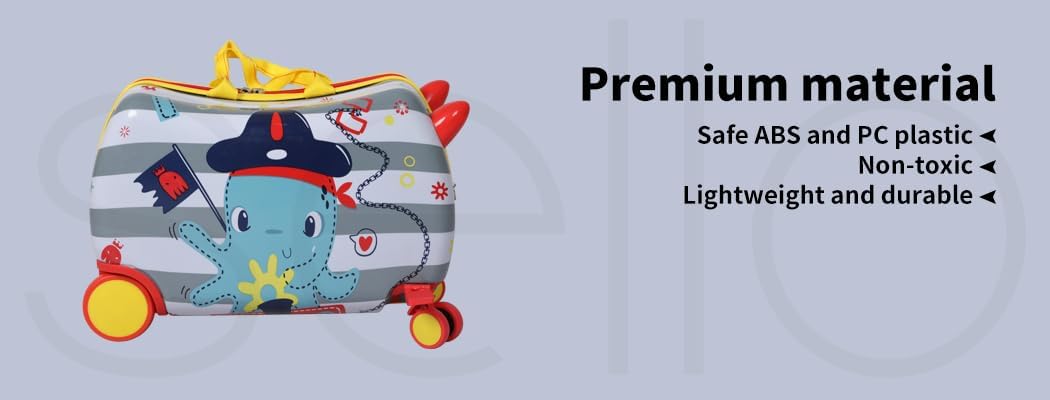 Ride-On Kids Suitcase with 360° Spinner Wheels – Rolling and Riding Travel Luggage for Children and Family Trips