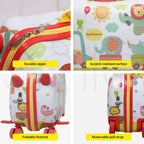 Ride-On Kids Suitcase with 360° Spinner Wheels – Rolling and Riding Travel Luggage for Children and Family Trips