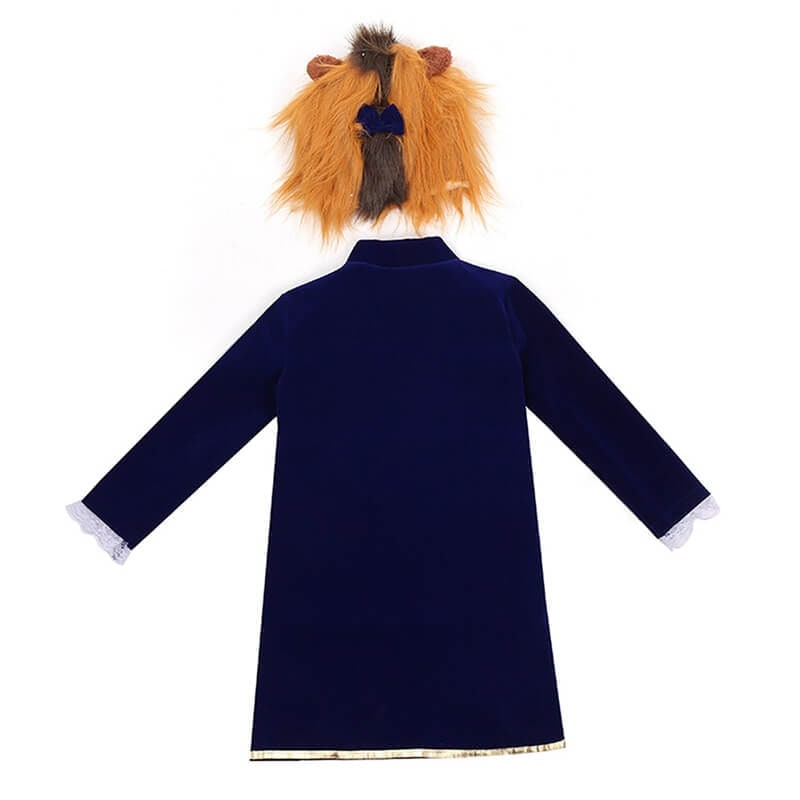 Boys' Halloween Beauty beast mutant Costume with Velvet Jacket Faux Fur Hood for Infant - Image 4