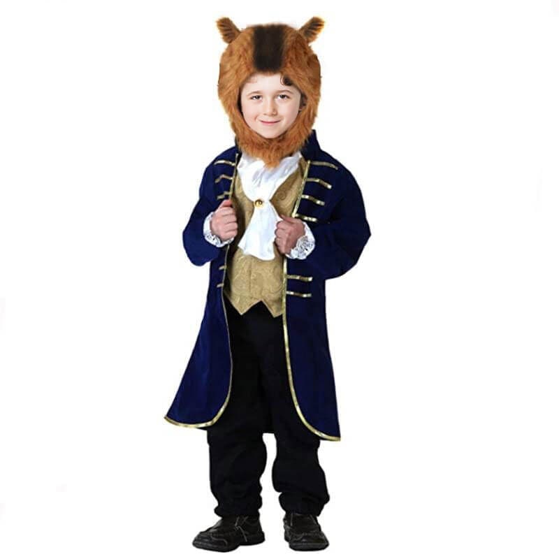 Boys' Halloween Beauty beast mutant Costume with Velvet Jacket Faux Fur Hood for Infant - Image 8