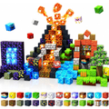 Boys' Magnetic Building Blocks with Light-Up Cubes and Childrens Toys - Image 1