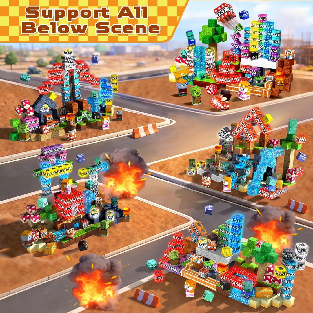 Boys' Magnetic Building Blocks with Light-Up Cubes and Childrens Toys - Image 10