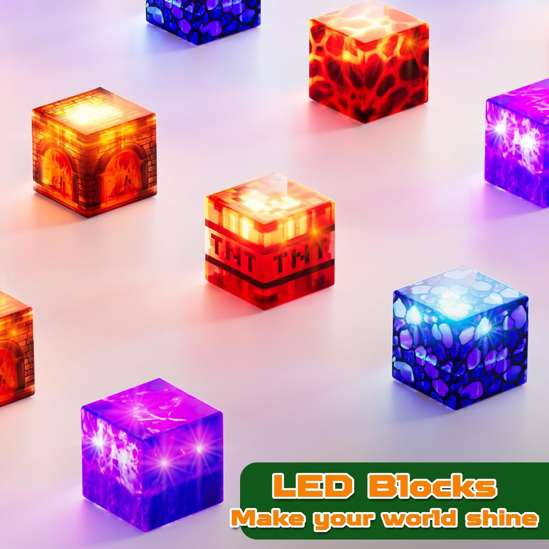 Boys' Magnetic Building Blocks with Light-Up Cubes and Childrens Toys - Image 8