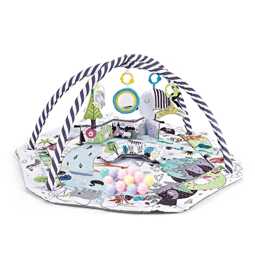 Boys' Play Mat Gym with Overhead Arches and Hanging Toys - Image 2