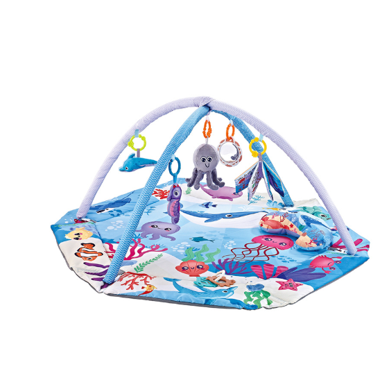 Boys' Play Mat Gym with Overhead Arches and Hanging Toys - Image 3