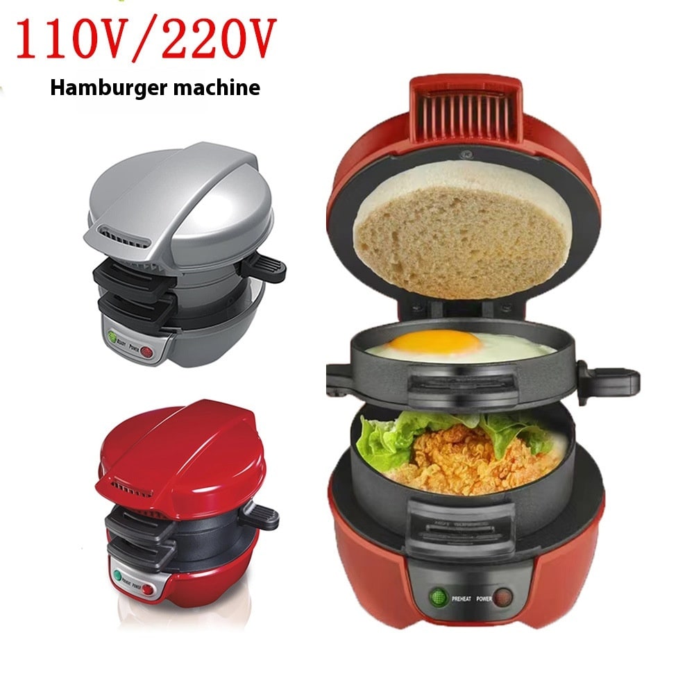 Breakfast Sandwich Maker and Panini Press Machine with Nonstick Plates and Hinged Design - Image 1