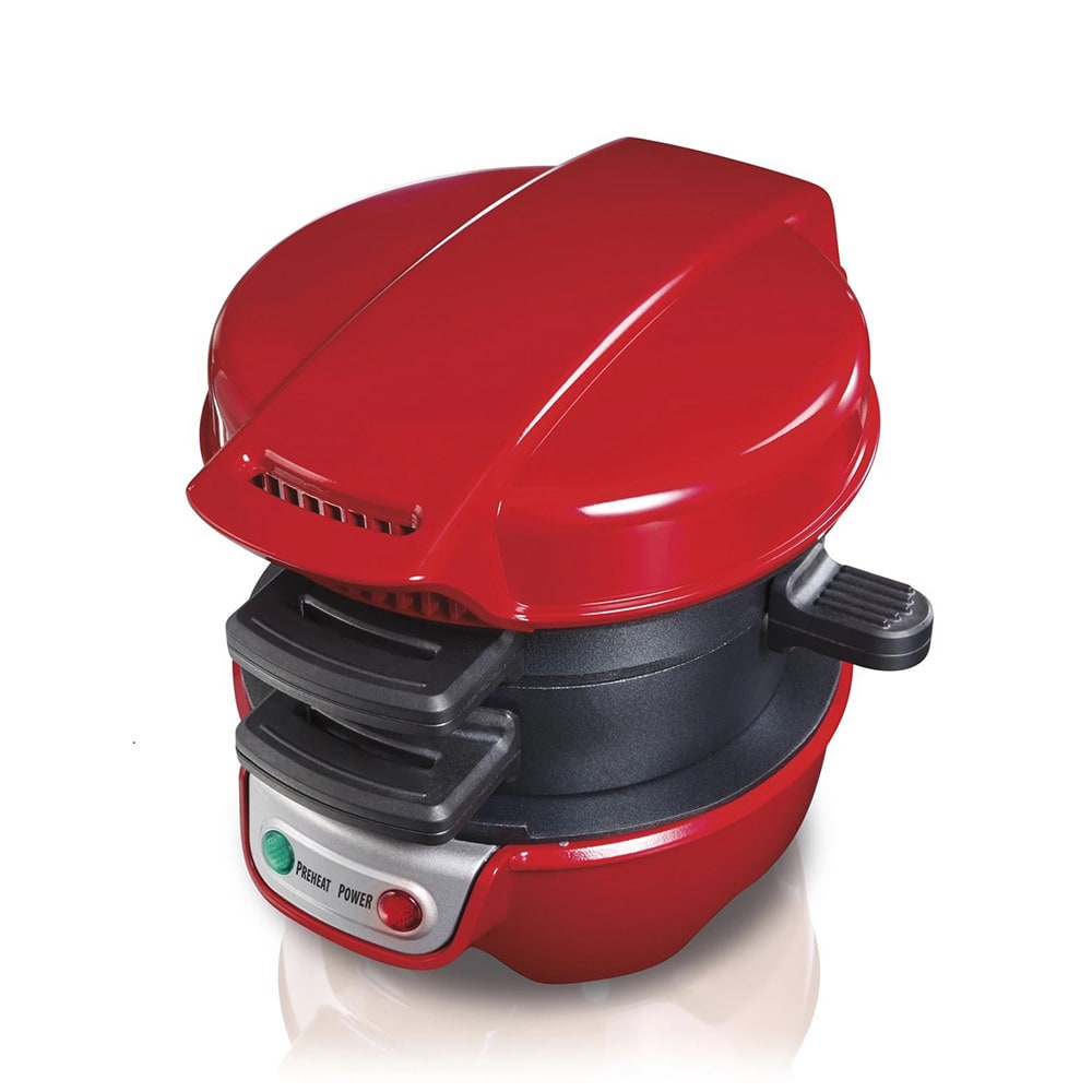 Breakfast Sandwich Maker and Panini Press Machine with Nonstick Plates and Hinged Design - Image 4