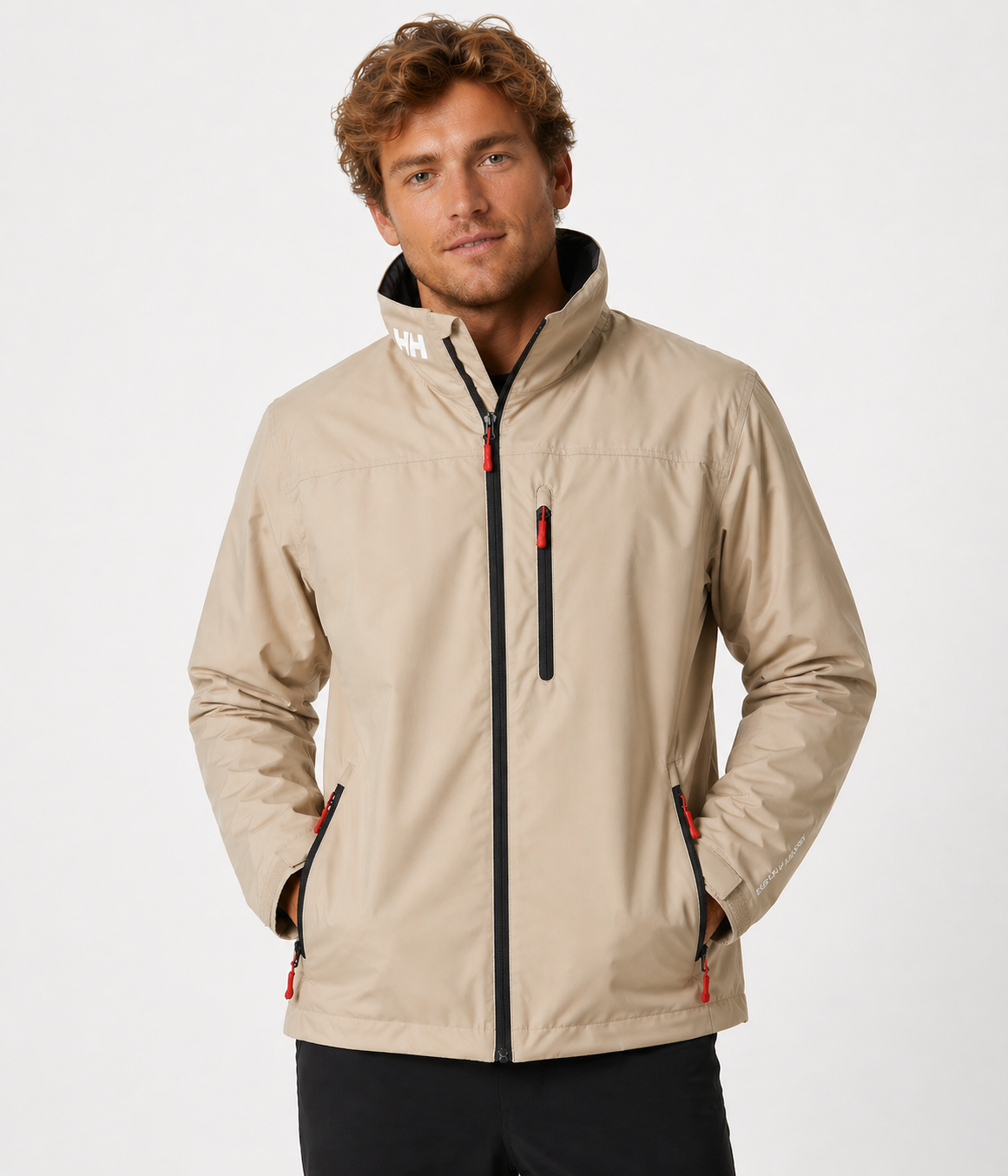 Men's Zip-Up Jacket with Water-Resistant Design and Collar