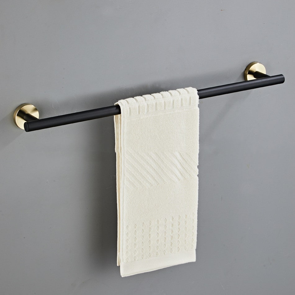 Brushed Gold Stainless Steel Double Bathroom Towel Bar Wall Mounted - Image 3
