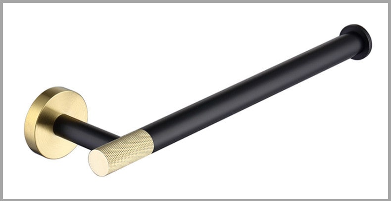 Brushed Gold Stainless Steel Double Bathroom Towel Bar Wall Mounted - Image 4