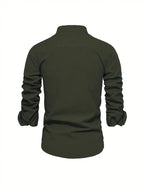 Men’s Button-Up Linen-Style Shirt for Summer Wear – Lightweight Casual Shirt for Holidays, Work and Everyday Outfits