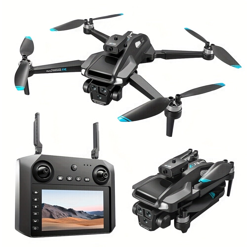 Camera Drone Quadcopter with Triple Lens Remote Control Obstacle Avoidance and Foldable Design - Image 13