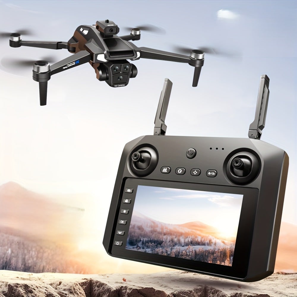 Camera Drone Quadcopter with Triple Lens Remote Control Obstacle Avoidance and Foldable Design - Image 8