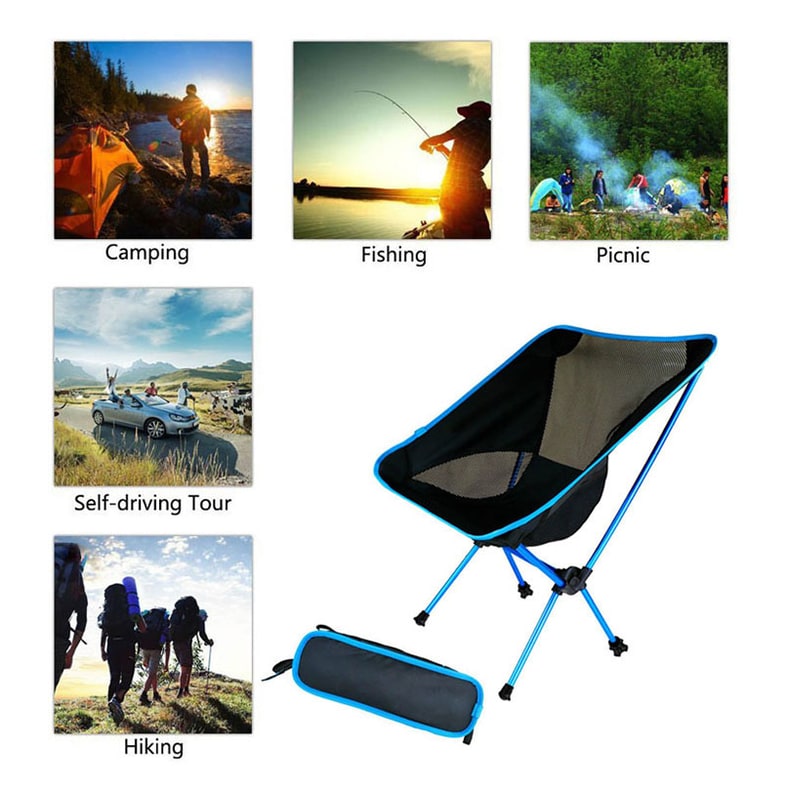 Camping Chair Ultralight Folding Outdoor with Breathable Mesh and Carrying Bag - Image 1