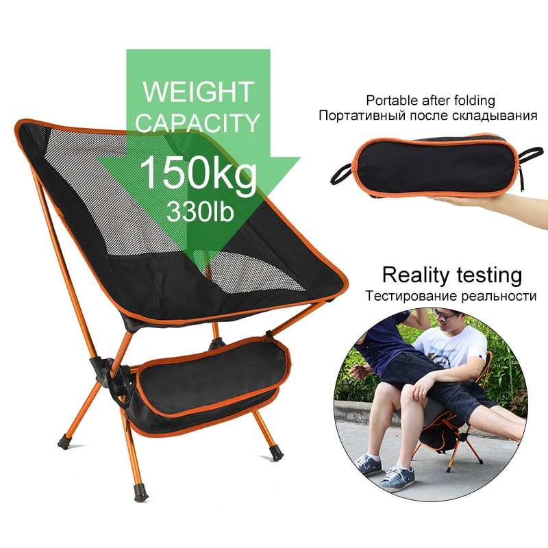 Camping Chair Ultralight Folding Outdoor with Breathable Mesh and Carrying Bag - Image 14